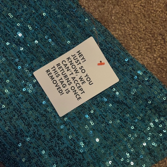 • ASOS DESIGN • Hourglass straight sequin ankle grazer pants in turquoise - Picture 5 of 7